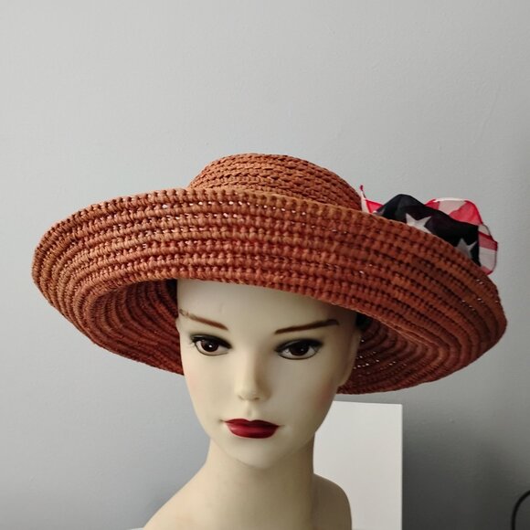 ❤️HELEN KAMINSKI Patriotic Stars Stripes Raffia Packable Hat Austrailia M main image 7